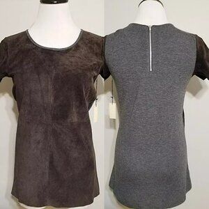 ECRU Genuine Suede Febe II Swing Top Boho XS Womens